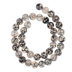 Natural Stone Beads 8mm Black White Dragon Vein Stone Round Loose Beads Crystal Energy Stone Healing Power for Jewelry Making DIY,1 Strand 15" - color: Black White Dragon Vein, size: 8MM