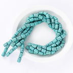 Natural Blue Turquoise Cylinder Tube Beads 10x14mm 38cm/str Loose Semi Gemstone Stone Beads for Making Bracelets Necklace - color: Blue Turquoise