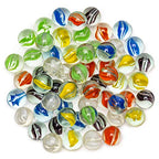 Yellow Mountain Imports 60 Pieces Translucent Chinese Checkers Glass Marbles with Petal Design - 16 Millimeters - size: 16mm(Crystal)