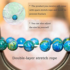 8mm Natural Gemstone Stretch Bracelet, Handmade Unisex Crystal Bracelets for Meditation, Yoga, Spiritual Healing & Positive Energy - color: Azurite