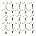 TOAOB 100pcs Earring Hooks Hypo Allergenic French Ear Wires with Ball and Coil 18mm Antique Bronze Fish Hook Earrings Making Supplies Jewelry Findings - color: Antique bronze