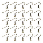 TOAOB 100pcs Earring Hooks Hypo Allergenic French Ear Wires with Ball and Coil 18mm Antique Bronze Fish Hook Earrings Making Supplies Jewelry Findings - color: Antique bronze