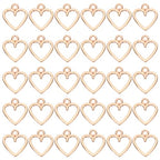 PATIKIL Heart Charm, 100Pcs Mini Heart Circle Pendant Charm Bulk for Jewelry Making Earrings Necklace Wedding Crafts - color: Rose Gold