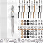 Colarr 24 Sets Plastic Beadable Pens DIY Pens Making Kit Assorted Wood Beads Crystal Spacer Black Ink Ballpoint for Women Crafts Office Family Gifts(Gnome) - style: Gnome
