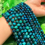 6mm Blue Tiger-Eye Natural Stone Beads Round Loose Beads for Jewelry Making Yochus DIY Beads Bracelet Necklace - color: Blue Tiger-Eye, size: 6mm
