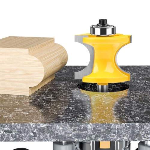 5PCS Bullnose Beading Router Bits with 1/4-Inch Shank Carbide-Tipped Corner Beading Bits Set Radius:1/4",3/8",1/2",5/8",3/4"