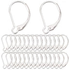 SUNNYCLUE 1 Box 40Pcs 925 Sterling Silver Plated Leverback Earring Findings French Leverback Earring Hooks Lever Back Earwire Leverbacks for Jewelry Making Accessories DIY Dangle Earrings Supplies - color: 1 Box 40pcs 925 Sterling Silver Plated Leverbacks