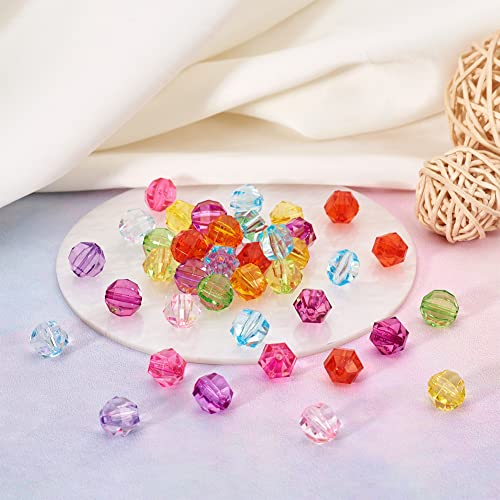 Craftdady 100Pcs Transparent Acrylic Faceted Round Ball Spacer Beads 10mm Random Mixed Colors Plastic Loose Pony Beads for Jewelry Making Hole: 2mm - color: Acrylic Round Beads, Random Mixed Color