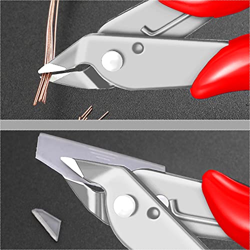 MONVICT 5 Inch Micro Wire Cutters, Flush Cutters with Ultra Sharp Cutting Edge & Opening Spring Precision Small Side Cutting Pliers Tools Perfect for Crafts Wires 3D Printer Electrical & Cut Needs - color: 5"- Pack 1