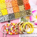 2220Pcs Fall Bracelets Beads Kit, Thanksgiving Fall Beads for Jewelry Making Autumn Yellow Orange Clay Beads Pearl Beads Round Loose Spacer Beads Heishi Beads Bulk for Necklace Earrings DIY Craft - color: Yellow