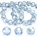 Dowarm 200 Pieces 4mm Round Crystal Glass Beads for Jewelry Making Crafts Wine Charms Wind Chimes Suncatchers, Faceted Rondelle Loose Spacer Beads, Light Blue Gray - color: 16-Light Blue Gray, size: 4MM