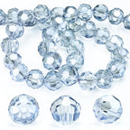 Dowarm 200 Pieces 4mm Round Crystal Glass Beads for Jewelry Making Crafts Wine Charms Wind Chimes Suncatchers, Faceted Rondelle Loose Spacer Beads, Light Blue Gray - color: 16-Light Blue Gray, size: 4MM