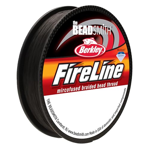 The Beadsmith Fireline by Berkley – Micro-Fused Braided Thread – 6lb. Test, .006”/.15mm Diameter, 50 Yard Spool, Smoke Grey – Super Strong Stringing Material for Jewelry Making and Bead Weaving - color: Smoke Grey, size: 6lb, 50 yard