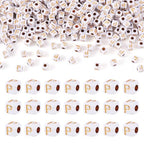 FASHEWELRY 500Pcs White Golden Letter Beads 4.5mm Square Alphabet Beads Acrylic Cube Letter P Beads for Friendship Bracelet Necklace Keychains Jewelry Making - color: Letter P