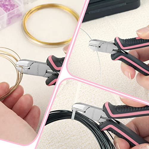 Mini Diagonal Cutting Pliers 4 Inches Floral Wire Cutters for Artificial Flowers Side Cutters Pliers for Jewelry Making Diagonal Wire Cutters for Wire, Zip Ties, Crafting,Pink Tool for Women - style: Diagonal Cutting Pliers