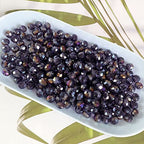Jmassyang Briolette Rondelle Faceted AB Crystal Glass Beads for Jewelry Making Bracelets Necklaces Earrings (Violet AB, 6x8mm) - color: Violet AB, size: 6x8mm