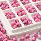 8mm Turquoise Beads 190pcs Natural Stone Gemstone Bead Round Loose Beads for DIY Crafts Bracelet Necklace Earrings Jewelry Making (Pink) - color: pink