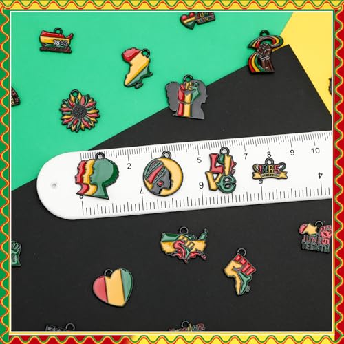 MARFOREVER Juneteenth Charms, 40Pcs/20 Pairs African Juneteenth Freedom Day Charms for Jewelry Making, Celebrate Black Freedom Charm Pendants for Bracelet Necklace Earrings Making Accessories - style: Juneteenth
