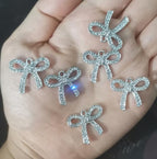 16-Pcs Crystal Jewelry Making Charms Silver Pendant Charm For Women Making Jewelry Crafts Rhinestone Charms - color: BowTie