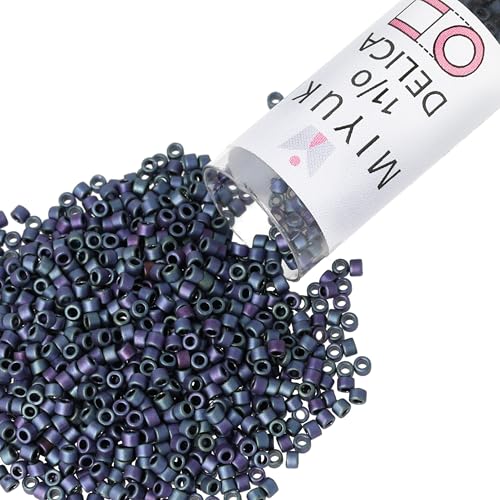 Miyuki Delica Seed Beads – Size 11/0 (1.6 mm), DB1054, Matte Metallic Violet/Gold Iris, 7.2 g, Approx. 1440 Beads, Made in Japan - color: DB1054 - Matte Metallic Violet/Gold Iris