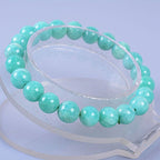 Justinstones Gem Semi Precious Gemstone 8mm Round Beads Stretch Bracelet 7 Inch Unisex - color: Brazilian Amazonite