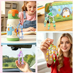 TOHONGADON 1812 Pcs Bead Keychain Making Kit, 7 Color Rainbow Beads Bag Charm Kit, Keychain Making Supplies with Beads, Great for Gifts, Festival, Party, Activity - color: 1812 Pcs Beads Keychain Kit