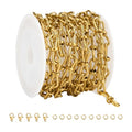 SMYHTGLIF 6.5 Feet Stainless Steel Jewelry Making Chain Bulk Gold Handmade Twisted Chain for Jewelry Making - color: Twisted Gold