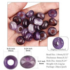 20Pcs Natural Amethyst Large Hole Beads, 8x14mm Rondelle Gemstone Spacer Beads 6mm Big Hole for Jewelry Making, Beading Bracelets, Macrame & Hair Braiding - color: Purple Amethyst
