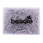 BEADIA Open Eye Pins Platinum Head Pins for DIY Jewelry Making 30mm 300pcs - color: Platinum, size: 30mm