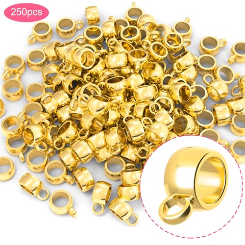 Joez Wonderful Links Bail Beads, Hypoallergenic Alloy Column Spacer Beads - color: 250 Gold