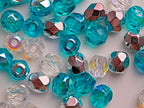 600 pcs Silver-Blue Mix of Faceted Fire Polished Czech Glass Round 4 mm Beads, 3 Vibrant Colors. for Jewelry Craft Making. - color: Silver Blue Mix
