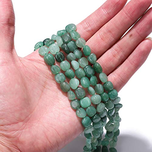 BEADIA Irregular Natural Green Aventurine Jade Stone Loose Semi Gemstone Beads for Jewelry Making 7-10mm 38cm - color: Green Aventurine Jade, size: 7-10mm 38cm