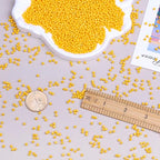 8/0 Glass Seed Beads Bulk, Orange-Yellow 3mm Tiny Round Craft Seed Bead, Small Mini Pony Beads for Jewelry Making Bracelet Necklace Wrist Beading Weaving Supplies, 2500pcs - color: Orange-Yellow