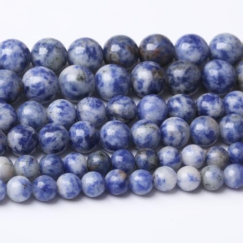 Blue Dot Stone Beads for Jewelry Making DIY Bracelet Necklace Jewelry Making 1 Strand 15.5inch 60PCS 6MM… - color: Blue Dot Stone, size: 6MM