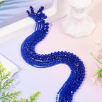 6 Strands Faceted Crystal Glass Beads Strands 3/4/6/8mm Rondelle Electroplate Glass Loose Spacer Beads Pearl Luster Plated for DIY Bracelet Necklace Jewelry Making, Blue - color: 2/3/4/6/8mm-Blue