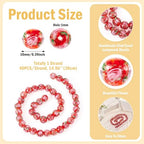 Cheriswelry 40Pcs/Strand Flower Lampwork Beads 10mm Round Glass Loose Spacer Beads Gold Sand Handmade Craft Bead for Rosary Jewelry Crafts DIY Bracelet Necklace Earring (Red) - color: Red