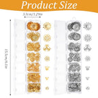 816Pcs Bead Caps, Antique Gold and Silver Metal Alloy Flower Spacer Bead End Caps, 7 Styles for DIY Jewelry Making Supplies