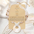 Coiris Shell Pendant Statement Strand Necklace for Women Boho Multi Beads Natural Stone Colorful Necklace Bohemian Handmade Chunky Shell Beaded Collar Jewelry for Women - color: White