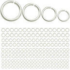 300PCs Silver Jump Rings for Jewelry Making, 4mm 5mm 6mm 7mm, Earring Bracelet Necklace Finding & Supplies (Sterling Silver Plated) - color: Silver