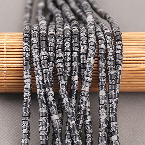 BONNY BOXX 150PCs Natural Black Imperial Jasper Spacer Beads, Loose Semi Precious Flat Round Gemstone Heishi Disc Stone Beads for Beading Jewelry Making 4mm*2mm - color: Black Imperial Jasper, size: 4MM*2MM