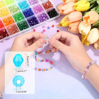 PAXCOO 1120Pcs Crystal Acrylic Bicone Beads for Jewelry Making, 28 Colors, 8 MM - size: 8 mm