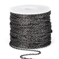 66 Feet Black Rolo Cable Chain Bulk, 2.0mm 304 Stainless Steel Gunmetal Black Diamond-Cut Oval Rolo Cable Link Chains Roll Spool for Jewelry Making - color: Gunmetal Black, size: 2.0mm width