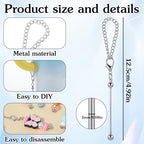 40 Pcs Beadable Keychain Bars Bulk, Silver Keychain Bars for Beads with Beaded Cup Charms, Beaded Pokey Tools for Stanley Tumblers & Handle Cups, DIY Gift Pendant for Bottle Accessories