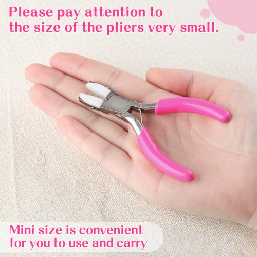 SPEEDWOX 3.5-Inch Double Nylon Flat Jaw Pliers for Jewelry Making Flat Nylon Jaw Pliers Small Plier Soft Jaws Plier Ring Bending Tool Jewelry Making Plyer Smooth Jaws Plyers - style: Flat Nylon Jaw Pliers