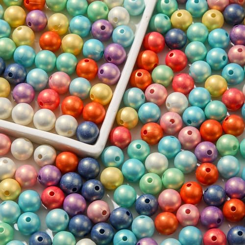 10mm Acrylic Beads - 400pcs Assorted Round Bubble Beads for DIY Craft Jewelry Making (Macaron Color) - color: Macaron color