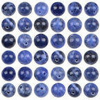 100pcs Natural Stone Beads 8mm Blue Sodalite Round Genuine Real Stone Beading Loose Gemstone Hole Size 1mm DIY Charm Smooth Beads for Bracelets Necklaces Earrings Jewelry Making Crafts - color: Blue Sodalite
