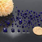 1000pcs Blue Crystal Rondelle Beads Faceted Briolette Glass Beads 2mm 4mm 6mm 8mm 10mm Round Spacer Beads for Jewelry Making with Container Box - color: Blue