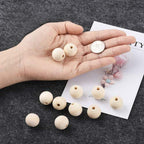 200Pcs 14mm Wood Beads Round Wooden Spacer Beads Unfinished Natural Wood Loose Beads - size: 14