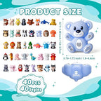 Ferreve 40 Pcs 3D Animal Silicone Focal Beads for Pens, Keychain Making, Focal Beads Bulk for Beadable Keychain DIY Crafts Bracelet Necklace Phone Chain Charms Jewelry Making(Vivid Style) - style: Vivid Style