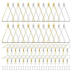 240PCS Triangle Earring Beading Hoop Set for Jewelry Making - 100PCS Earring Hooks & Backs (K Gold, White K) - color: 240PCS;Triangle;K Gold,White K